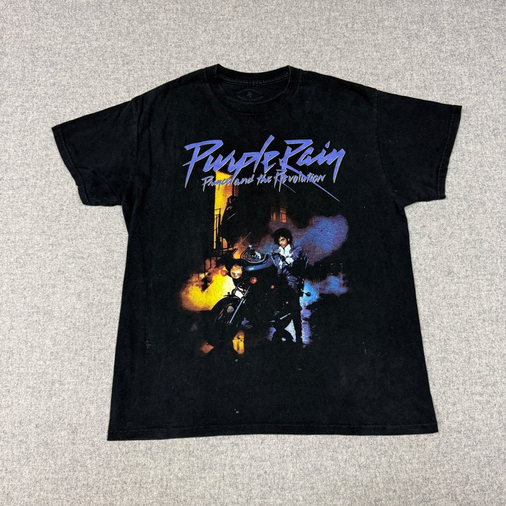 The Prince Estate Purple Rain Graphic T-Shirt Size M Black Music Band Tee